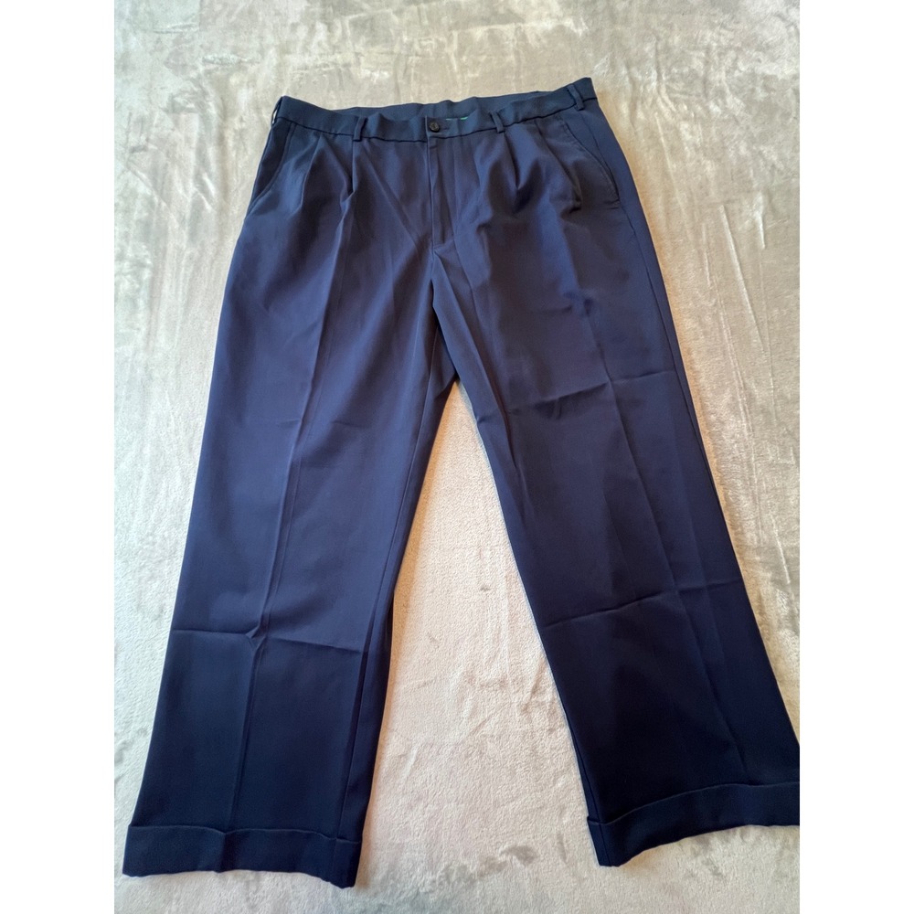 Pro Tour Golf Pants Mens 40x29 Navy Blue Coolplay Pleated Cuffed